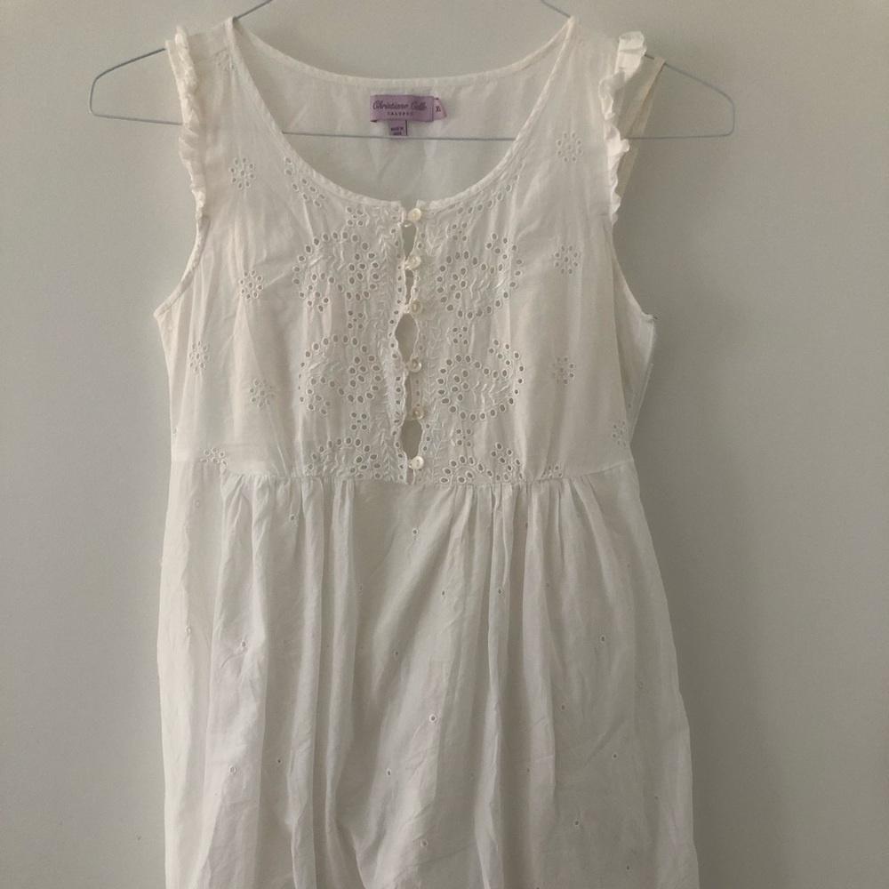 Calypso white cotton sundress XS